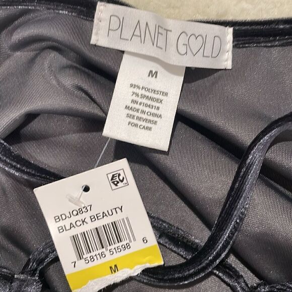 PLANET GOLD Juniors' Velvet Crisscross Long-Sleeve Top | size M | NWT - Picture 6 of 6
